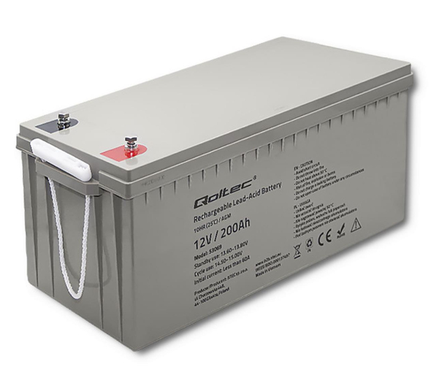 Qoltec Akumulator AGM 12V 200Ah 54.1kg - 1238926 - zdjęcie